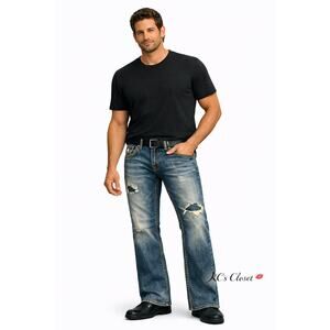 True Religion Joey Super T Jeans Men’s 30x33 Distressed Bootcut Denim